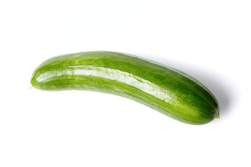 Curved green cucumber