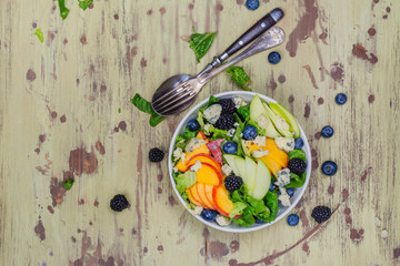 Summer peach blueberry salad