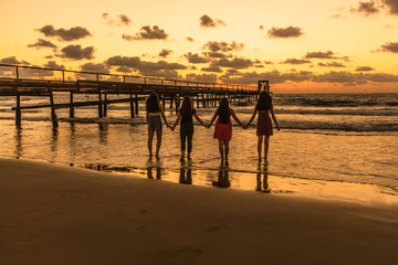 Fototapeta premium friends on the beach