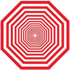 Red and white octagon illusion