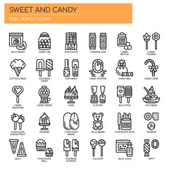 Sweet and Candy , Thin Line and Pixel Perfect Icons