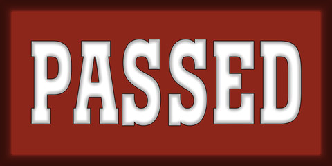 Fototapeta premium passed Red Button logo Stamp Icon