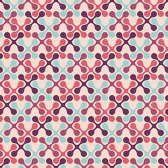 Abstract seamless pattern of symmetric geometric shapes.