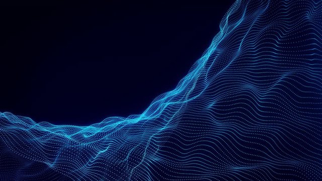Abstract Waves 2 -Blue- Motion Graphic - 20sec Seamless Loop -4K 3840-2160