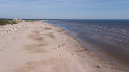 Parnu Estonia  Baltic Sea Seaside Aerial drone top view