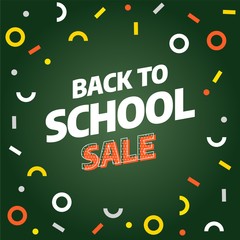 Back to school Sale banner template design, Big sale special offer. Vector illustration.