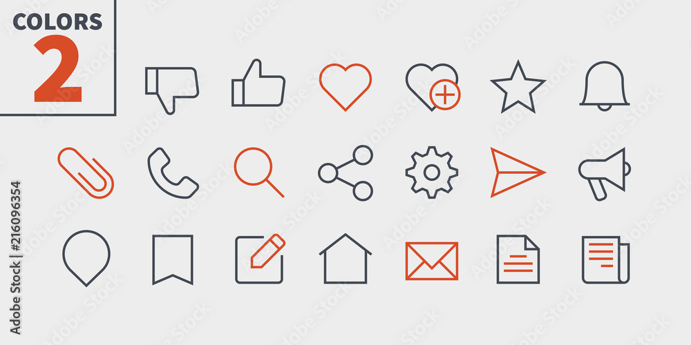 Poster social ui pixel perfect well-crafted vector thin line icons 48x48 ready for 24x24 grid for web graph