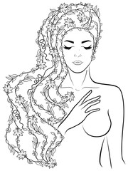 Awesome girl with floral hair