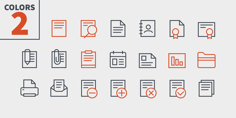 Documents Pixel Perfect Well-crafted Vector Thin Line Icons 48x48 Ready for 24x24 Grid for Web Graphics and Apps with Editable Stroke. Simple Minimal Pictogram Part 1-1