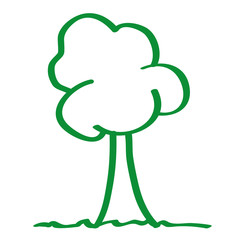 Handgezeichneter Baum in grün