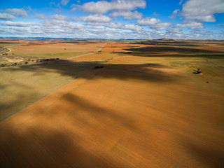 Obraz na płótnie Canvas Clouds casting beautiful shadows on agricultural land in South Australia