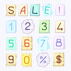 Vector ABC set on the various funny backgrounds