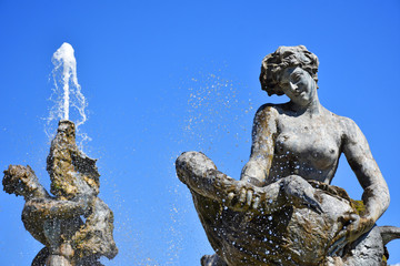 Rome,  Fountain of the Naiads in Piazza della Repubblica. View and details.
