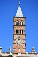 Fototapeta na wymiar Rome, Basilica of Santa Maria Maggiore, facade, bell tower and details