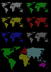 cartina mondiale a led