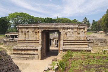 Fototapeta na wymiar Entrance to the underground Shiva Temple, Hampi, Karnataka.