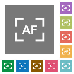 Camera autofocus mode square flat icons