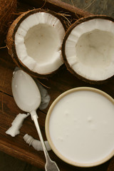 fresh coconut with milk