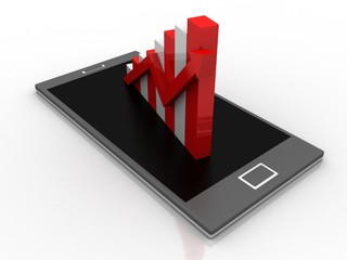 Obraz na płótnie Canvas 3d rendering Stock market online business concept. business Graph on mobile