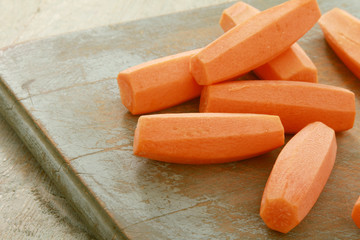 preparing fresh carrots