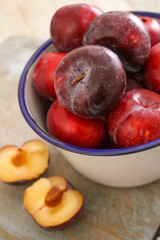 preparing fresh plums