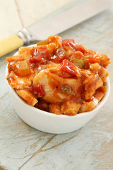 sandwich filling in dish