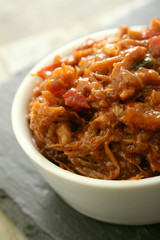sandwich filling in dish