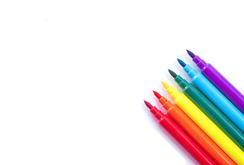 Set of colorful marker pens.