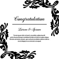 Congratulation floral greeting card collection vector illustration