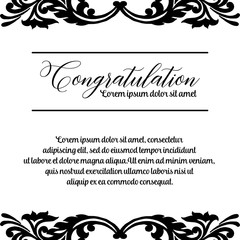 Congratulation floral greeting card collection vector illustration