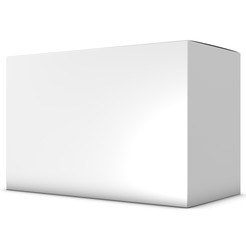 Realistic 3D box mock-up on white background.3D Rendering