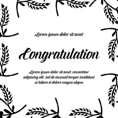 Collection of congratulation floral design vector illustration