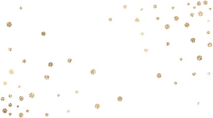 Vector background with confetti circles, small pieses of gold foil isolated on white. Modern element for wedding, celebration, party, anniversary, birthday, Valentine's Day designs.