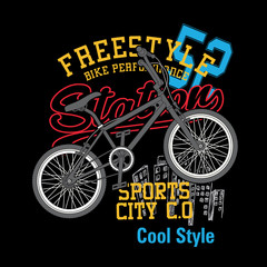 bike freestyle t shirt vector - 216103571