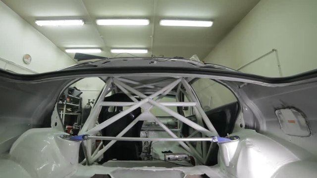 Interior Of A Racing Car With Roll Cage