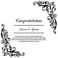 Congratulation floral template greeting card vector illustration