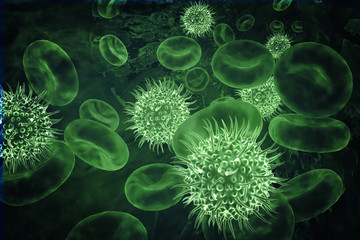 Virus infected blood cells