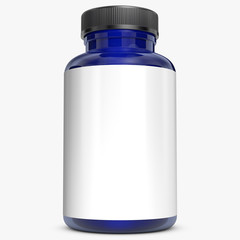 Realistic 3D bottle rendering mockup on white background.3D Rendering