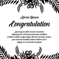 Greeting card of congratulation floral design vector illustration
