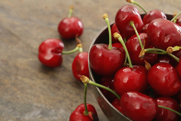 fresh red cherries
