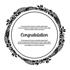 Greeting card of congratulation floral design vector illustration