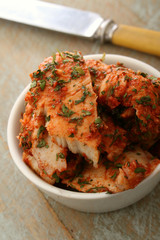 sandwich filling in dish