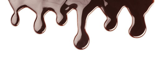 Chocolate syrup on white background