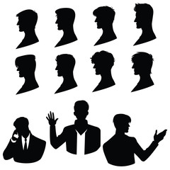 男性　シルエット　影　ビジネス　セット