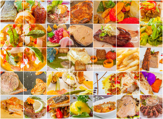  planche de plats cuisinés, gastronomie française .