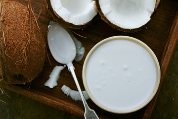 fresh coconut with milk