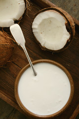 fresh coconut with milk