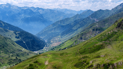 Fototapeta na wymiar view of Col du Tourmalet in pyrenees mountains