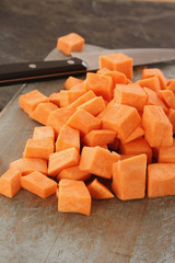 preparing fresh carrots