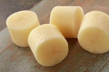 preparing fresh potatoes